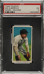 1909-1911 T206 White Border Kid Elberfeld Fielding PSA EX 5 - Tolstoi Back