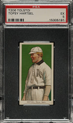 1909-1911 T206 White Border Topsy Hartsel PSA EX 5 - Tolstoi Back