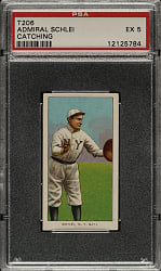 1909-1911 T206 White Border Admiral Schlei Catching PSA EX 5