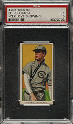 1909-1911 T206 White Border Ed Reulbach No Glove Showing PSA EX 5 - Tolstoi Back