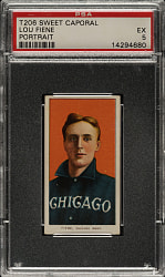 1909-1911 T206 White Border Lou Fiene Portrait PSA EX 5