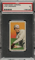 1909-1911 T206 White Border Vive Lindaman PSA EX 5