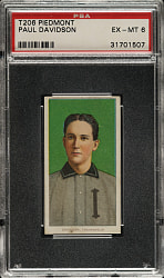 1909-1911 T206 White Border Paul Davidson PSA EX-MT 6