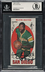 Signed 1969-1970 Topps Basketball #75 Elvin Hayes Rookie - Beckett