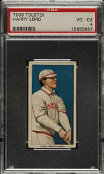 1909-1911 T206 White Border Harry Lord PSA VG-EX 4 - Tolstoi Back