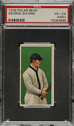 1909-1911 T206 White Border George Schirm PSA VG-EX 4 (MC) - Polar Bear Back