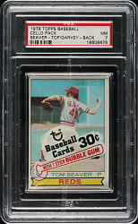 1979 Topps Unopened Cello Pack PSA NM 7 - Tom Seaver on Top and Steve Garvey on Back