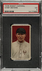 1909-1911 T206 White Border Chief Meyers PSA VG 3