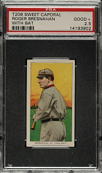 1909-1911 T206 White Border Roger Bresnahan with Bat PSA GOOD+ 2.5