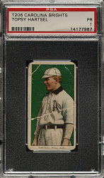 1909-1911 T206 White Border Topsy Hartsel PSA PSA POOR 1 - Carolina Brights Back
