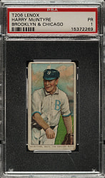 1909-1911 T206 White Border Harry McIntyre Brooklyn & Chicago PSA POOR 1 - Black Lenox Back