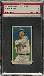 1909-1911 T206 White Border Bob Groom PSA VG 3 - El Principe De Gales Back