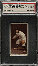 1912 T207 Brown Background W. Arlington Latham PSA VG-EX 4