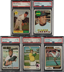 1961 to 1974 Topps Hall of Fame and Star PSA-Graded Collection (5)
