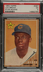 1962 Topps #387 Lou Brock Rookie PSA EX 5