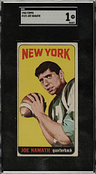 1965 Topps Football #122 Joe Namath Rookie SGC POOR 1
