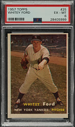 1957 Topps #25 Whitey Ford PSA EX-MT 6