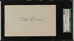 Ted Lyons Signed Index Card - SGC/JSA