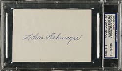 Charlie Gehringer Signed Index Card PSA/DNA GEM MINT 10