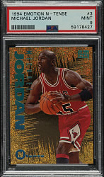 1994-1995 Skybox Basketball Emotion N-Tense #3 Michael Jordan PSA MINT 9