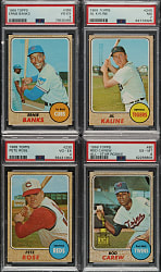 1968 Topps PSA-Graded Collection (14) Including Rod Carew, Pete Rose, and Ernie Banks