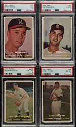 1957 Topps PSA-Graded Collection (20) Including Eddie Mathews, Early Wynn, and Hoyt Wilhelm