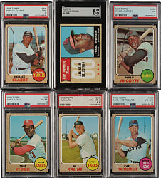 1968 Topps PSA- and SGC-Graded Collection (6) Including Al Kaline, Carl Yastrzemski, and Frank Robinson