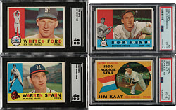 1960 Topps PSA- and SGC-Graded Collection (37) Including Warren Spahn, Whitey Ford, and Jim Kaat Rookie