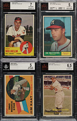 1957 to 1966 Topps BVG-Graded Collection (17) Including Roy Campanella, Whitey Ford, and Jim Kaat Rookie
