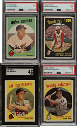 1959 Topps PSA-, SGC-, and CGC-Graded Collection (29) Including Hank Aaron, Al Kaline, and Duke Snider
