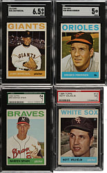 1964 Topps PSA- and SGC-Graded Collection (11) Including Lou Brock, Warren Spahn, and Brooks Robinson
