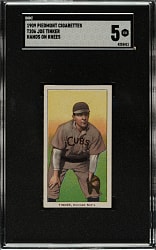 1909-1911 T206 White Border Joe Tinker Hands on Knees SGC EX 5