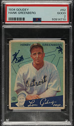 1934 R320 Goudey #62 Hank Greenberg PSA GOOD 2