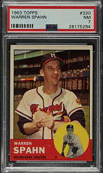 1963 Topps #320 Warren Spahn PSA NM 7