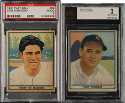 1941 R336 Play Ball #15 Joe Cronin and #63 Dom DiMaggio PSA- and BVG-Graded Pair