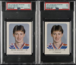 1981 Red Rooster Edmonton Oilers Hockey #99 Wayne Gretzky PSA NM 7 Pair