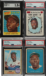 1958 to 1975 Topps Hank Aaron PSA-, CGC-, and SGC-Graded Collection (13)