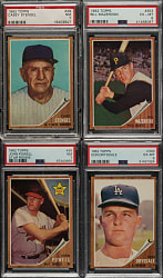 1962 Topps PSA-Graded Collection (22) Including Don Drysdale, Casey Stengel, and, Bill Mazeroski
