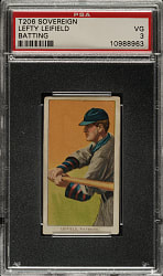 1909-1911 T206 White Border Lefty Leifield Batting PSA VG 3 - Sovereign 350 Back