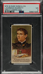 1888 N76 Duke "Great Americans" Lawrence Barrett PSA VG 3