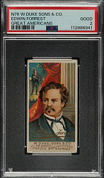 1888 N76 Duke "Great Americans" Edwin Forrest PSA GOOD 2