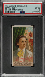 1888 N76 Duke "Great Americans" Edwin Booth PSA GOOD 2