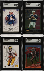 2005 to 2021 Topps, Upper Deck and Bowman Football Tom Brady SGC GEM MINT 10 Collection (14)