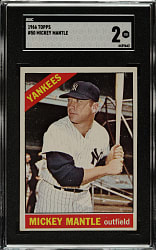 1966 Topps #50 Mickey Mantle SGC GOOD 2