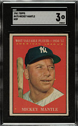 1961 Topps #475 Mickey Mantle MVP SGC VG 3
