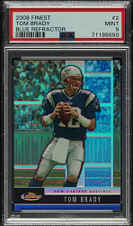 2008 Topps Finest Football #2 Tom Brady PSA MINT 9