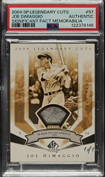 2004 Upper Deck SP Legendary Cuts Significant Fact Memorabilia #57 Joe DiMaggio #1/1 PSA Authentic