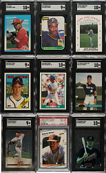 1987 to 1995 Upper Deck, Bowman and Fleer Hall of Fame and Stars Rookies PSA- and SGC-Graded Collection (9)