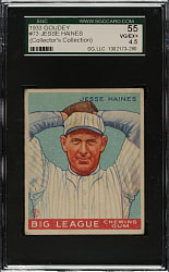 1933 R319 Goudey #73 Jesse Haines SGC VG/EX+ 55