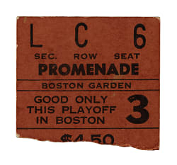 April 11, 1965 Boston Celtics (vs. Philadelphia 76ers) NBA Eastern Division Finals Game 5 Ticket Stub - Wilt Chamberlain vs. Bill Russell